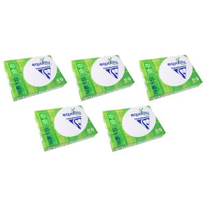 Ramette 500 Feuilles Papier 80g A4 210x297 mm Certifié PEFC 50 Recyclé Blanc x 5 EQUALITY