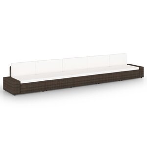 vidaXL Salon de jardin 5 Pièces avec coussins Marron Résine tressée