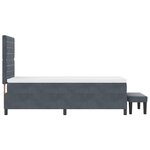 vidaXL Lit à Ressorts avec Matelas & Banc Gris Foncé 100x200 cm Velours