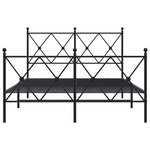 vidaXL Cadre de lit métal avec tête de lit/pied de lit noir 120x200 cm