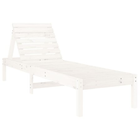 vidaXL Chaise longue blanc 199 5x60x74 cm bois massif de pin