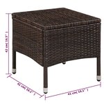 vidaXL Chaise et tabouret d'extérieur et coussins Résine tressée Brun