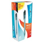 Stylo bille papermate inkjoy 100 rétractable 0 7 mm noir - écriture moyenne - lot de 20