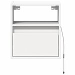 vidaXL Table de chevet murale avec lumières LED blanc