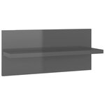 vidaXL Étagères murales 2 Pièces Gris brillant 40x11 5x18 cm