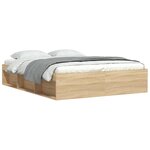 vidaXL Cadre de lit chêne sonoma 140x190 cm
