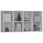 vidaXL Bibliothèque/Buffet Gris béton 66x30x130 cm Bois d’ingénierie