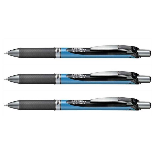 stylo roller à encre gel liquide EnerGel BLN75 Noir x 3 PENTEL