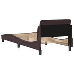 vidaXL Cadre de lit avec tête de lit Marron foncé 90x200 cm Tissu