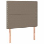 vidaXL Sommier à lattes de lit et matelas et LED Taupe 90x190 cm Tissu