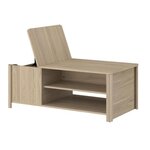 Table basse BETTY rectangulaire - En panneau de particules revetu papier - chêne - Classique - 110 x 42 x 60 cm