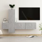 vidaXL Ensemble de meubles TV 3 Pièces Gris béton Bois d'ingénierie