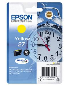 Epson cartouche reveil encre du 27 cartouche dencre jaune capacite standard 3.6ml 350 pages 1-pack rf-am blister