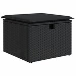vidaXL Salon de jardin 7 Pièces avec coussins noir résine tressée