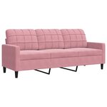 vidaXL Ensemble de canapés 3Pièces et coussins et traversins rose velours