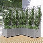 vidaXL Jardinière avec treillis Gris clair 120x120x136 cm PP