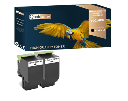 Qualitoner x2 toners 80c2hk0 noir compatible pour lexmark