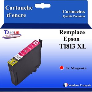 T3AZUR- Cartouche Compatible avec Epson 18XL 18 XL remplace Epson Expression Home XP-102 XP-202 XP-205 XP-212 XP-215 Magenta