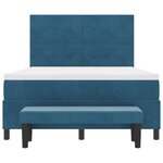 vidaXL Lit à ressort avec matelas et banc bleu nuit 140x190 cm en velours