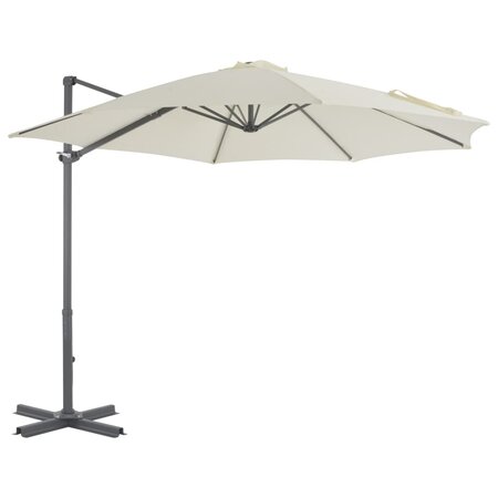 vidaXL Parasol en porte-à-faux avec poteau en aluminium 300 cm Sable