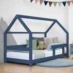 Lit cabane enfant TERY 120 x 190 bleu marine