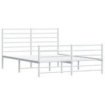 vidaXL Cadre de lit métal avec tête de lit/pied de lit blanc 135x190cm