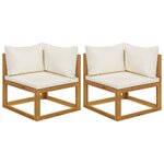 vidaXL Canapés d'angle sectionnels 2 Pièces avec coussins Blanc crème