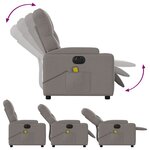 vidaXL Fauteuil de massage inclinable électrique Taupe Tissu