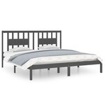 vidaXL Cadre de lit Gris Bois de pin massif 200x200 cm
