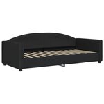 vidaXL Lit de jour avec gigogne et tiroirs sans matelas noir 90x200 cm