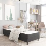 vidaXL Sommier à lattes de lit Gris Tissu 90x200 cm