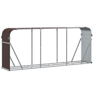 vidaXL Porte-bûches marron 234x45x100 cm acier galvanisé