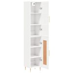vidaXL Buffet haut Blanc brillant 34 5x34x180 cm Bois d'ingénierie
