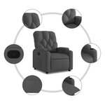 vidaXL Fauteuil inclinable Gris foncé Tissu