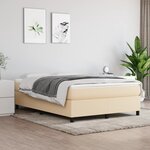 vidaXL Cadre de lit Crème 140x190 cm Tissu