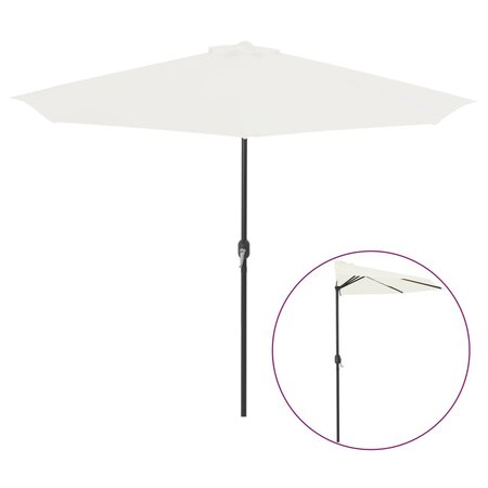 vidaXL Parasol de balcon avec mât en aluminium Sable 300x155 cm Demi