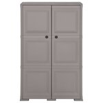vidaXL Armoire en plastique 79x43x125 cm Design de bois Gris