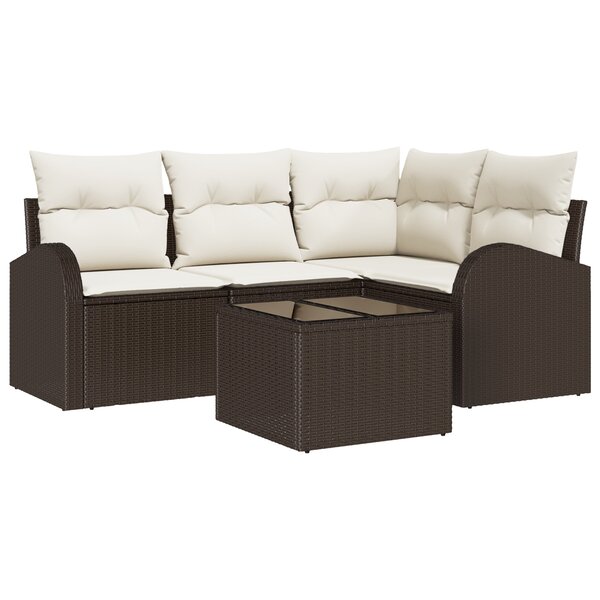 vidaXL Ensemble de Canapé de Jardin de 4 Pièces avec Coussins Gris Rattan Poly