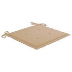 vidaXL Chaises de jardin avec coussins beige lot de 6 Bois teck massif