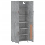 vidaXL Buffet haut Gris béton 69 5x34x180 cm Bois d'ingénierie