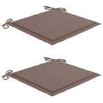 vidaXL Chaises à manger de jardin lot de 2 avec coussins Acacia massif
