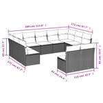 vidaXL Salon de jardin 11 Pièces avec coussins beige résine tressée