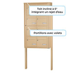 Bloc collectif leabox.com  2x4  grade 3  simple face  Extérieur  fixation sur pieds à sceller  Beige RAL 1001 finition brillante