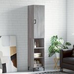 vidaXL Buffet haut Sonoma gris 34 5x34x180 cm Bois d'ingénierie
