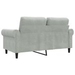 vidaXL Canapé à 2 places Gris clair 120 cm Velours