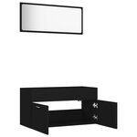 vidaXL Ensemble de meubles de salle de bain 2 Pièces Noir Aggloméré