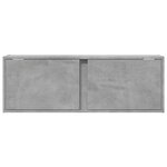 vidaXL Meuble TV mural avec lumières LED gris béton 100x31x35 cm