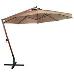 vidaXL Parasol suspendu avec mât Taupe 3 5x2 9 m Bois de sapin massif