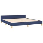 vidaXL Cadre de lit avec tête de lit Bleu 160x200 cm Tissu