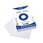 Paquet 100 Fiches Sous Film - Bristol Uni Non Perforé 100x150mm - Blanc - X 20 - Exacompta